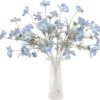 578da61aa5af003b 2 Pcs Artificial Fake Flowers Plants Cosmos Silk Flower Arrangements Wedding Bouquets Decorations Plastic Floral Table Centerpieces for Home Kitchen Garden Party Decor Approx 23.6'' High - Light Blue