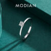 579ad04afabdad84 Modian 925 Sterling Silver 10 Hearts Clear CZ Simulated Diamond Simple Wedding Bands Ring For Women Statement Engagement Jewelry