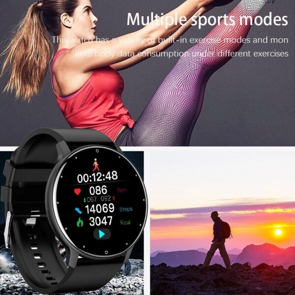 LIGE 2024 New Real-time Activity Tracker Heart Rate Monitor Sports Women Smart Watch Men Clock For Android IOS