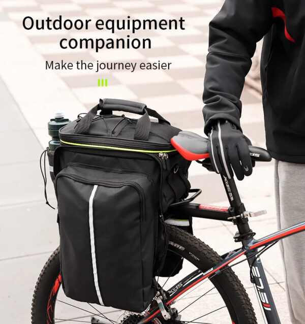 WEST BIKING 3 in 1 Waterproof Bike Trunk Bag MTB Road Bicycle Bag Large Capacity Travel Luggage Carrier Saddle Seat Panniers