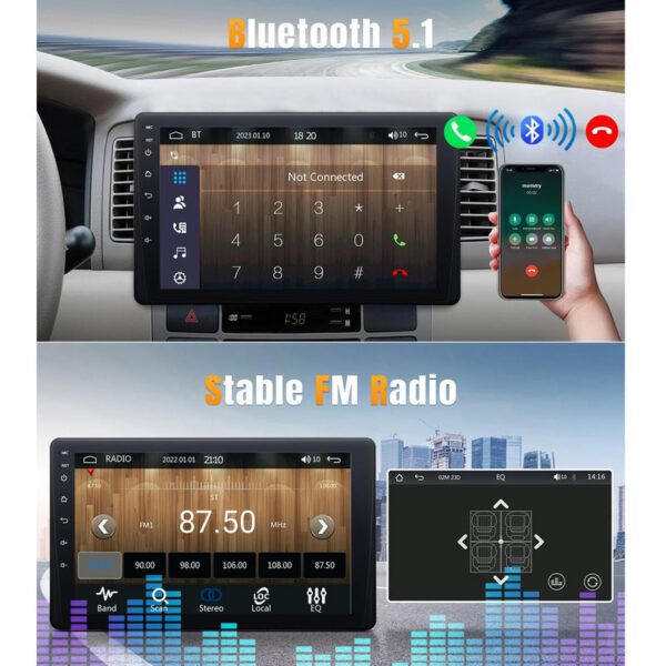 9 Inch Stereo Single Din Radio Apple Carplay and Android Auto,Touch Screen Bluetooth Car Audio with Backup Camera