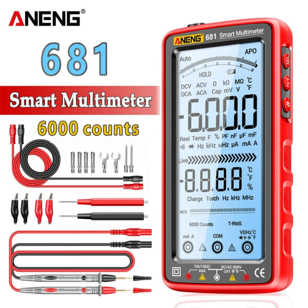 57b388b3d47edbd9 ANENG 681 Rechargable Digital Professional Multimeter Non-contact AC/DC Voltage Meter LCD Screen Current Tester