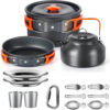 Cooking set Camping Cookware Travel Tableware Outdoor Picnic Set Teapot For 2-3 Peaple Non-stick pots assorted sets