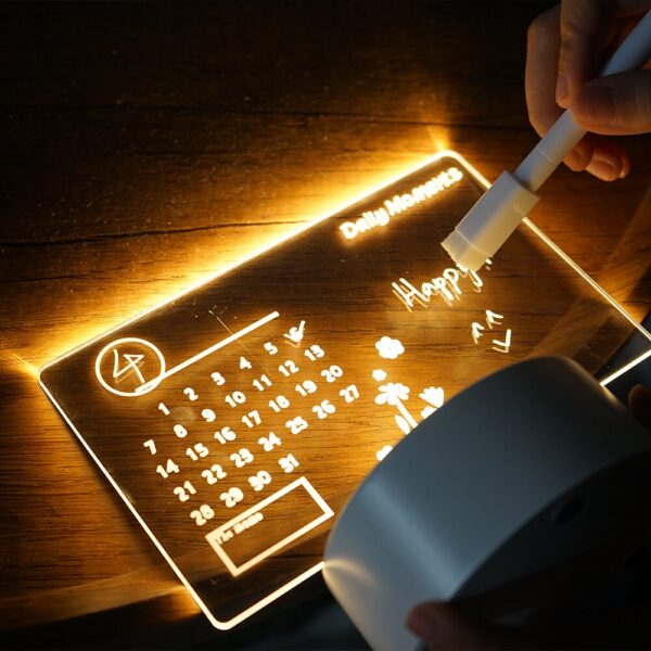 57cfc507e59e5618 Creative LED Note USB Rewritable Message Board Warm Soft Light For Children Girlfriend Decoration Night Lamp
