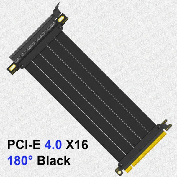 MZX PCI-E 4.0 3.0 X16 Riser Cable 90° 180° Mount Video Graphics Card Extension Shielded Flexible GPU Cord ITX Computer Connector