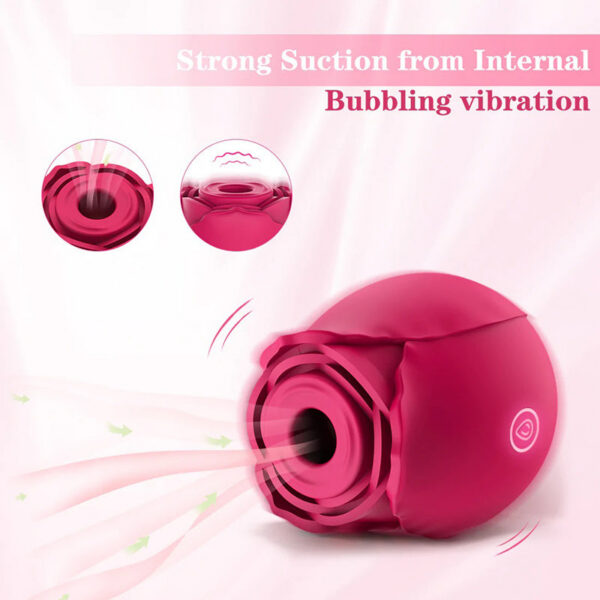 Powerful Sucking Rose Vibrator Toy Women Vacuum Stimulator Oral Nipple Clit Sucker Toys Goods for Female Adults