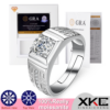 57dd712a4b08d338 Business high-end Mozambican stone one-carat diamond four-claw inlay shape of the men's ring domineering holiday gifts