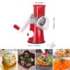 Rotary Cheese Grater Shredder Chopper Round Tumbling Box Mandoline Slicer Nut Gr