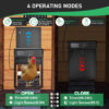 Auto Coop Automatic Solar Powered USB Charging Chicken Door 4 Modes with Timer & Light Senso