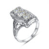 57f159bf6bbd8ec3 Szjinao Unique 3 Stone Moissanite Ring With Certficiate 100% Sterling Sier Engagement Jewelry For Women Pass Diamond Test