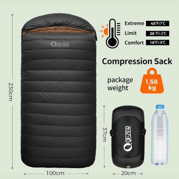 57f1e21ea2e29822 XL Sleeping Bag, Suitable for 4 Seasons Oversized Ultralight Backpacking Sleeping Bag for Adults, Great for Camping and Hiking
