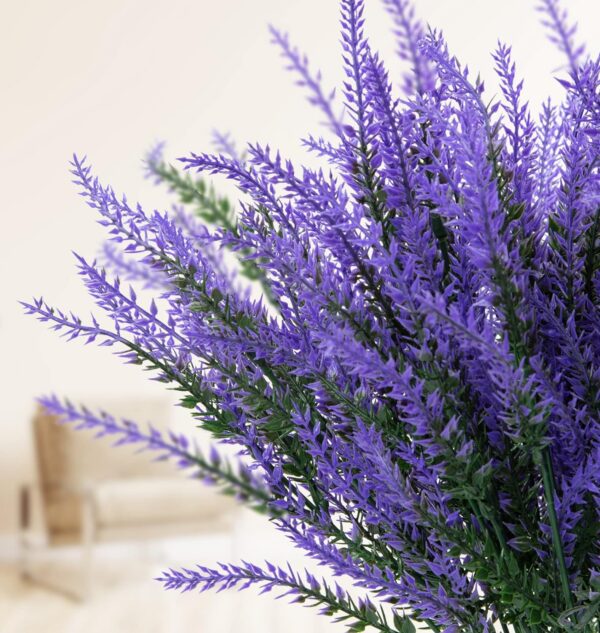57f5fd9b62453690 Ouddy Decor 24 Bundles Artificial Lavender Flowers Fake Plastic Purple Flowers Outside UV Resistant for Home Wedding Kitchen Garden Patio Window Box Centerpieces Indoor Outdoor Decor (Gray Purple)