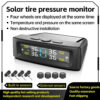57fcb7229dabf938 TPMS Tire Pressure Monitoring Car Safety Alarm System Wireless Solar/USB Powered 4 Sensors with Color Digital Display
