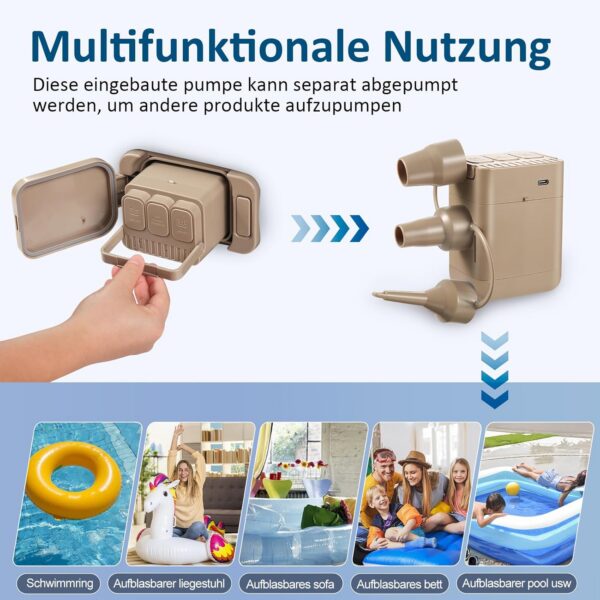 5800642b3e212a55 AKUDY Selbstaufblasendes Auto Luftmatratze mit Integriertem Elektropump| Mit 2 Kopfkissen | Auto Luftmatratze Geeignet für SUV, Camping Zel