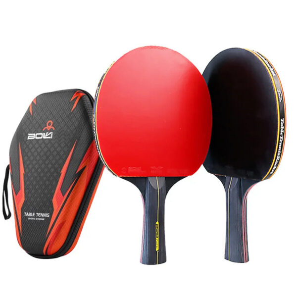 580177ab1f267b99 6 Star Table Tennis Racket 2PCS Professional Ping Pong Racket Set Pimples-in Rubber Hight Quality Blade Bat Paddle with Bag