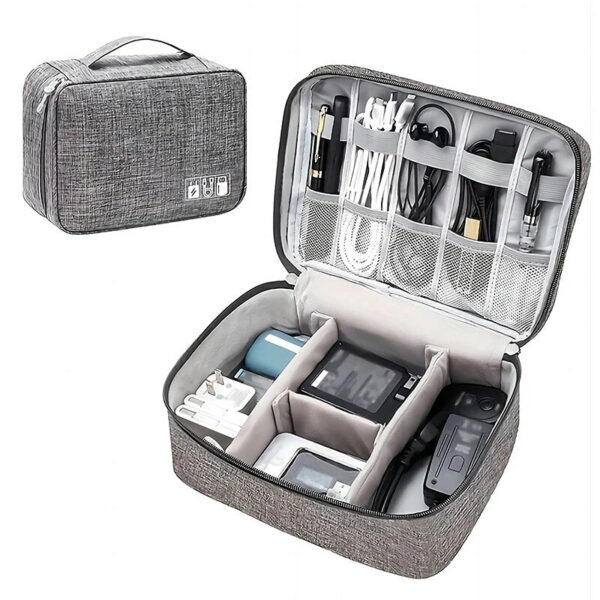 Waterproof Digital Electronic Portable USB Data Line Charger Plug Storage Bag Travel Cable Organizer