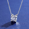 Lnngy 0.5CT Moissanite Diamond Necklace For Women Original Certified 925 Sterling Silver Box Chain Necklaces Moissanites Jewelry