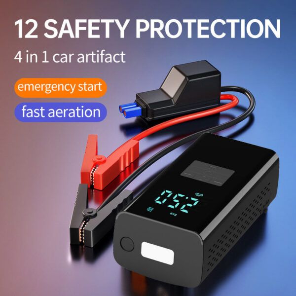 4 in1 Car Jump Emergency Wireless Pump Portable Air Compressor Multi-function Tire Iator Auto Battery Starter