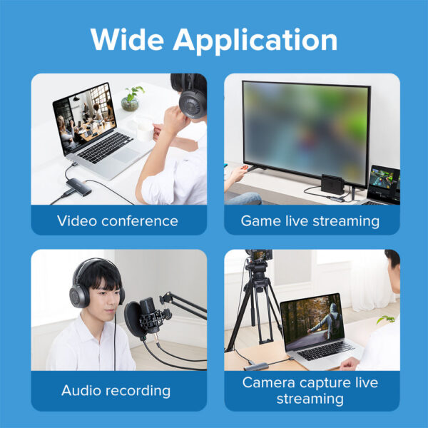 Llano 2 In 1 Video 4K 1080P 60FPS, HDMI to USB 3.0 /Type-C Input Loopout Capture Card for Streaming Work