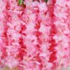U'Artlines 12 Pack (Total 43.2 Feet) Artificial Fake Wisteria Vine Rattan Hanging Garland Silk Flowers String Home Party Wedding Decor (12, Pink)