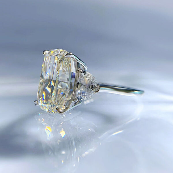 58312c4d12c2c14f S Sier 9×13mm White Grade G Pigeon Egg-Shaped High-Carbon Zircon Fashion Minimalist Ring