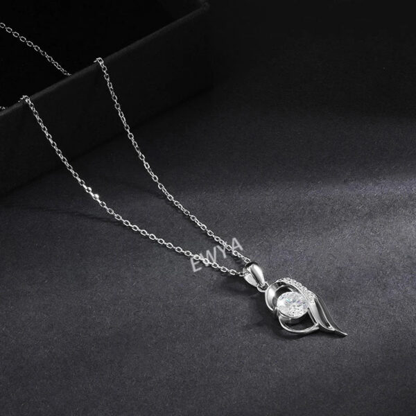 EWYA GRA Certified 1 Carat Moissanite Pendant Necklace for Women Party Sterling Sier Diamond Chain Necklaces