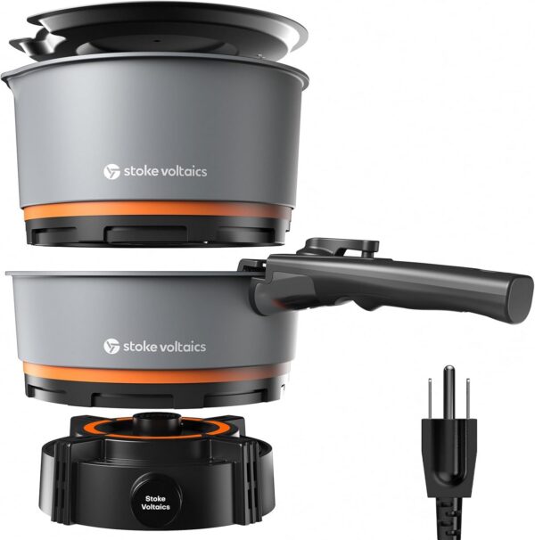 583d9a43acd27cc7 Nomad Cooking System, Electric Camping Stove 200-1000W with Pan & Pot, 120V Portable Outdoor Cooking Gear Set, Windproof Cookware for RV, EV, Overland, Vanlife, Car Camping