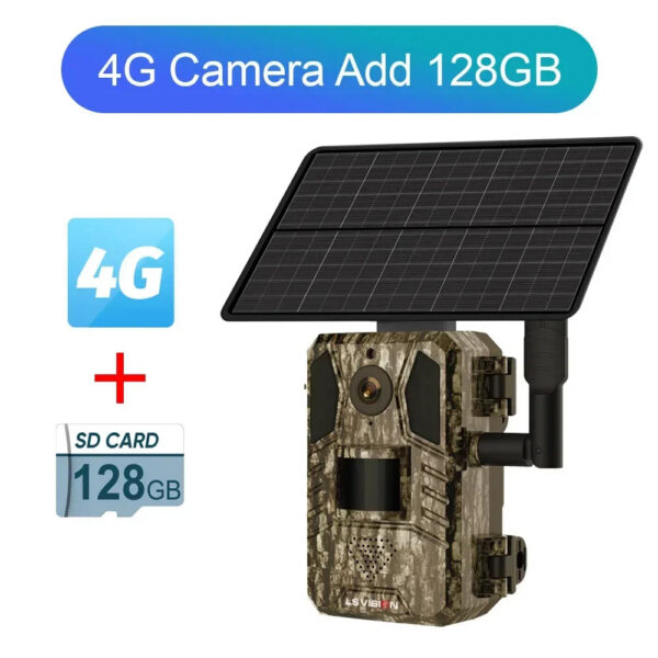 583f15147c0e2198 LS VISION Solar Hunting Trail Camera 14MP 4G SIM Card IP66 Waterproof 20M PIR Motion Detection Wildlife Camera IR Night Vision