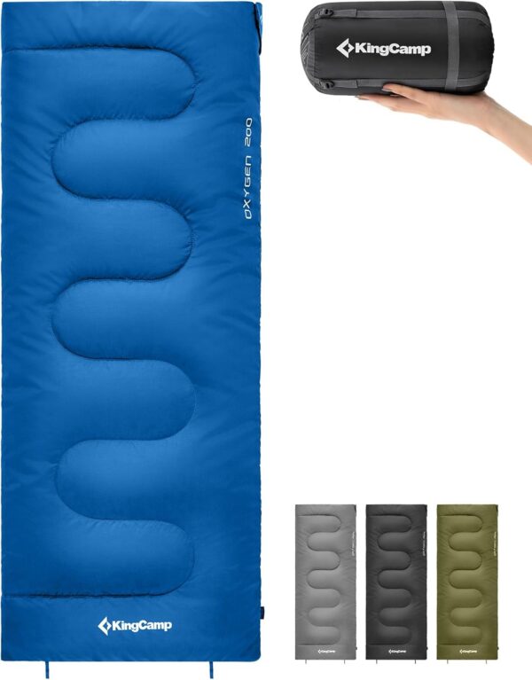 58400a7812b03a8d KingCamp Schlafsack Outdoor Warmer Deckenschlafsack für Erwachsene 3 Jahreszeiten leicht zu tragen wasserabweisend & warm für Kinder Erwachsene beim Camping & Outdoor Kleines Packmaß