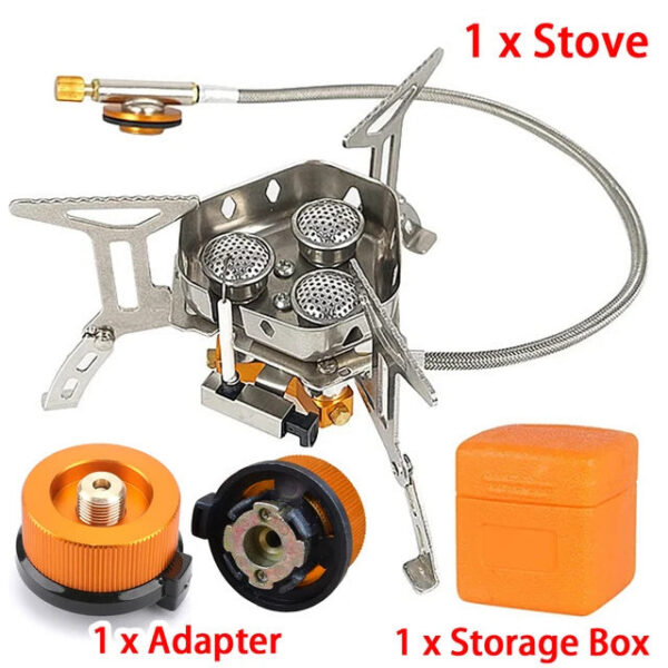 5842a3536fcfa87a Outdoor Gas Foldable Portable 3 Head for Travel Picnic BBQ 5800W Big Power Camping Windproof Stove Burner