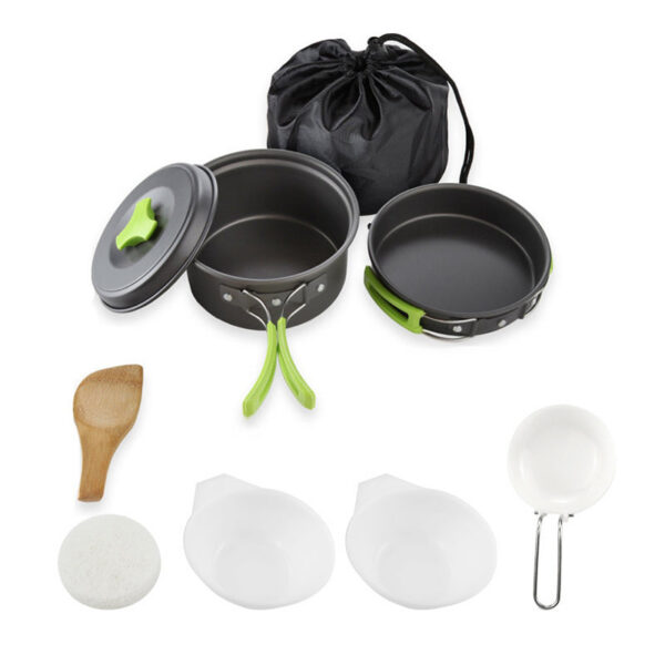 5849cdb68e7647fd Camping Set Backpacker's Cooking Set: Portable, Durable Outdoor Cookware with Tableware and Handy Storage Bag