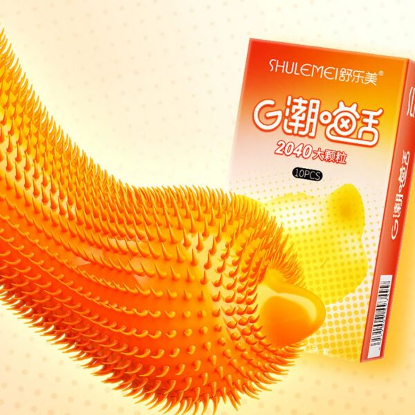 584c0d2b437b1650 Large Spikes Condoms 2040 Granules like Cats Tongue High Stimulation Sex Toys Women G-dot Spot Tendrils Adult Orgasm Sexshop 18+