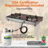 5857c22e197d3c4a Propane Stove 2 Burner Gas Stove, 28800 BTU High-Efficiency Auto Ignition Tempered Glass LPG Cooktop with CSA Regulator and Hose – for Outdoor Camping, RV, and Emergency Cooking