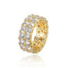 587672acab8544e2 Hip Hop Jewelry Double Row Zircon Trendy Brand Full Diamond Gold Men's Ring