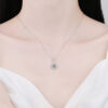5880b954fe18b663 NeeTim 2CT Moissanite Pendant For Women Diamond Necklace Sterling Sliver Plated White Gold Wedding Fine Jewelry for Girl