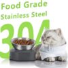5882ca5dc1da4fe3 Stainless Steel Cat Food Bowl, 15-Angle, Ergonomic Design Reduces Vomiting