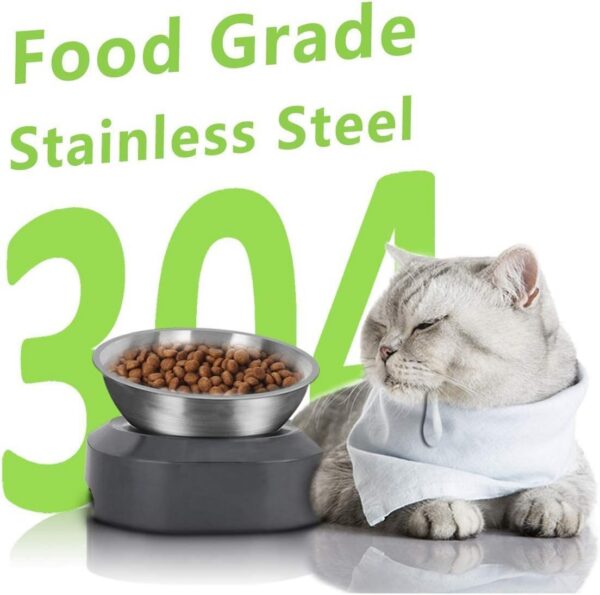 5882ca5dc1da4fe3 Stainless Steel Cat Food Bowl, 15-Angle, Ergonomic Design Reduces Vomiting