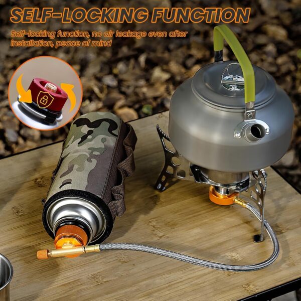 SANTUO 2Pcs Gas Adaptor Portable Gas Refill Adapter Stove Connector for Camping Stove and Camping Gas Butane Canister to Screw Gas Cartridge