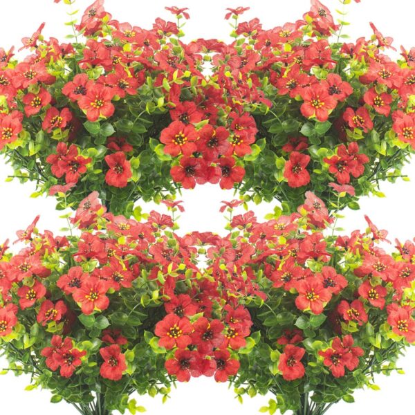 5889a66c139fe6e6 Grunyia 10 Bundles Artificial Flowers Outdoor UV Resistant Fake Flowers No Fade Faux Plants Garden Porch Window Box Decorating (White)