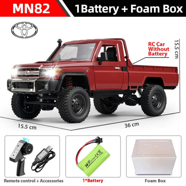 1:12 Rc Car Mn82 Model Retro Full-scale Simulation Lc79 RTR 2.4G 4WD 280 Motor Remote Control Pickup Truck Toys for Kids Gifts