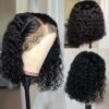 5895544cd64a7dc7 Deep Wave 180% Density Pre-Plucked Side Part Short Bob 13*4 Lace Frontal Brazilian Virgin Human Hair Wigs For Black Woman