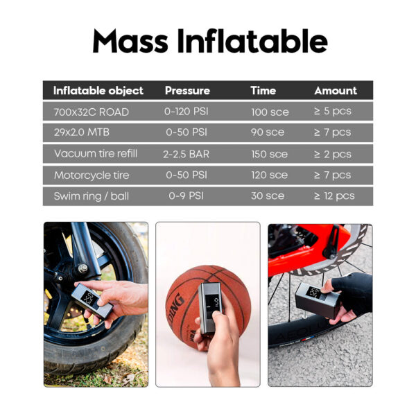 58a47ef64bd755ba Aluminum Alloy 150 PSI Electric Pump Portable Bike Air Rechargeable Tire Iator Schrader Presta Vae Sier CYCLAMI A3 MAX