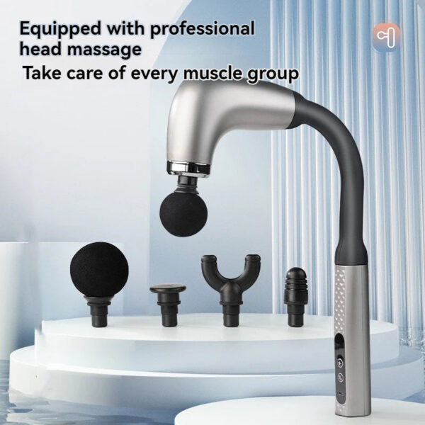 58add14d424f9d3a 2024 New Smart Curved Hook Fascia Gun Electric Massager Massage Hammer Electric Fascia Gun Home Handheld Hammer Back Artifact