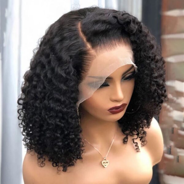 58b5f9c8c1f4baf0 Deep Wave 180% Density Pre-Plucked Side Part Short Bob 13*4 Lace Frontal Brazilian Virgin Human Hair Wigs For Black Woman