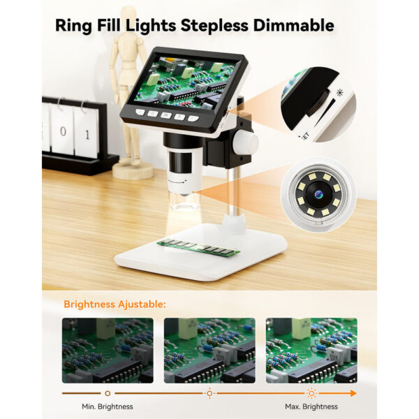 58bbaeaad58681bc 4.3 Inch Digital 1080P 50-1000x Coin Microsco 2000mAh Soldering Microscope for Electronics Repair PCB PC Laptop