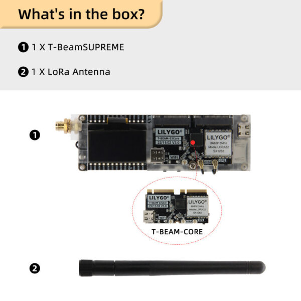 58c410b8bc8b7802 LILYGO® Meshtastic T-Beam ESP32-S3 Development Board SX1262 LoRa Module 433/868/915MHz GPS WiFi Bluetooth 1.3 inch OLED
