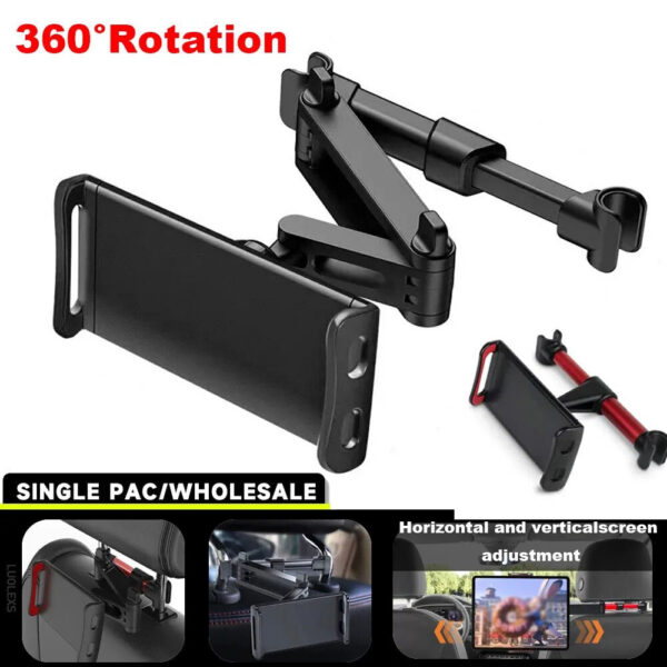 58c9990e4dabfb7c Telescopic Pillow Holder Rotating Car Seat Rear Stand Headrest Bracket for Phone Tablet 5 13 Inch