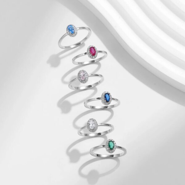 58d18da447d8d7d8 MODIAN Real 925 Sterling Silver Classic Elegant Oval Rainbow Colorful Zirconia Ring For Women Wedding Engagement Fine Jewelry