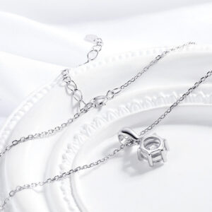 58d329c90dd943e3 Smyoue D Color 0.5-5CT Moissanite Diamond Necklace for Women Round Pendant Birthday Gift S Sterling Sier Wedding Jewelry
