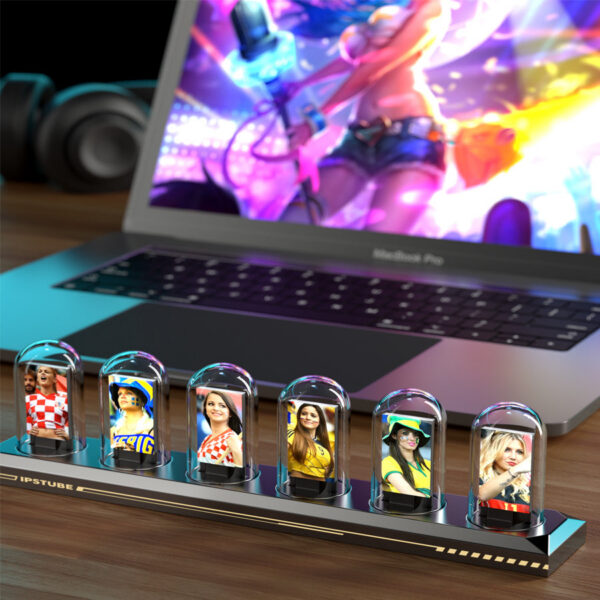 RGB Nixie Clock LED Glows IPS Color Screen DIY Analog Digital Tube Night lights Gaming Desktop Home Decoration Gift Idea